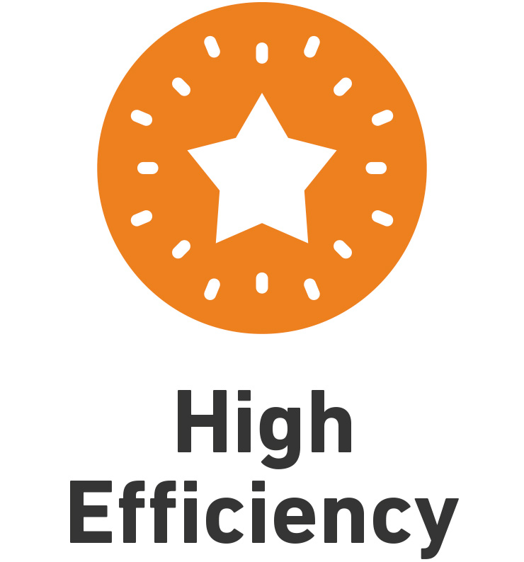 High efficiency